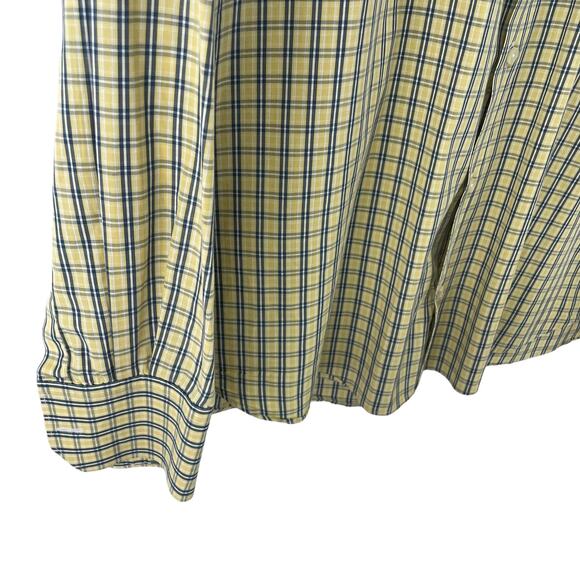 Barbour Long Sleeve Button Down Yellow Navy Plaid Mens XL ASIS - Picture 5 of 6